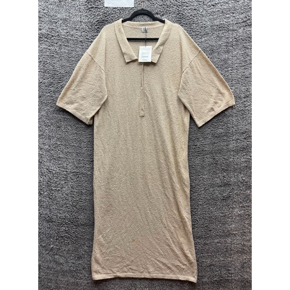 NWD Toteme‎ Cotton-Blend Terry Knit Beach Dress Sand 827 Womens Size XS/S